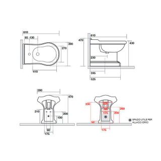 Биде напольное Kerasan Retro 102201*1 белое